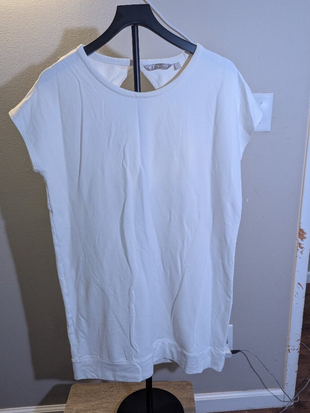 Athleta White Short Sleeve Back Cut Out Bodycon Mini Dress or Tunic